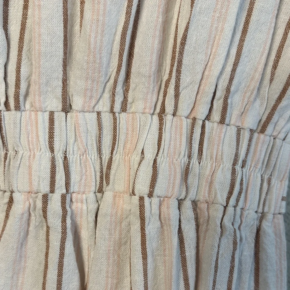 Rafaella Cream and Brown‎ Striped Jumpsuit